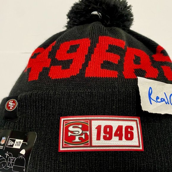 RARE 100% New Era 2019 San Francisco 49ers BLACK ALT Sport Knit Hat Beanie ROAD